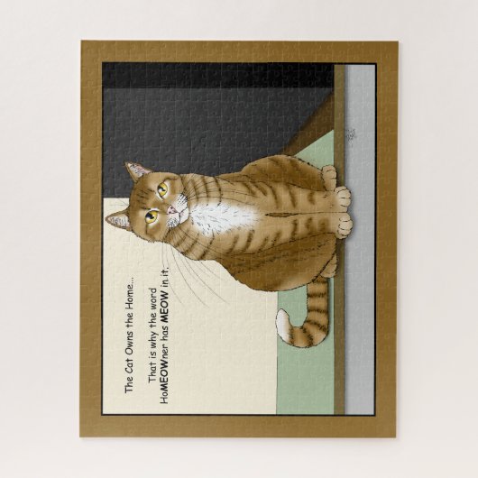 Orange Tabby Homeowner Funny Cat Legpuzzel (Verticaal)