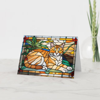 Orange Tabby Stained Glass Kaart