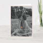 Orange Tassel Senior Photo High School Graduation Bedankkaart (Voorkant)