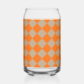 Orange Taupe Checker Diamond Pattern Blikvorm Glas (Voorkant)