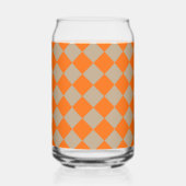 Orange Taupe Checker Diamond Pattern Blikvorm Glas (Achterkant)