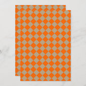 Orange Taupe Checker Diamond Pattern Kaart (Voorkant / Achterkant)