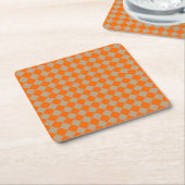 Orange Taupe Checker Diamond Pattern Kartonnen Onderzetters (Schuin)