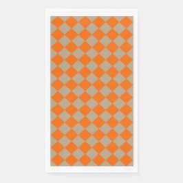 Orange Taupe Checker Diamond Pattern Servet