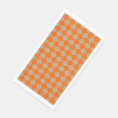 Orange Taupe Checker Diamond Pattern Servet (Hoek)