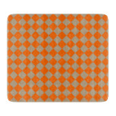 Orange Taupe Checker Diamond Pattern Snijplank (Voorkant)