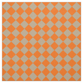 Orange Taupe Checker Diamond Pattern Stof