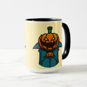 Orange Teal Flat Design Pumpkin Vampire Halloween  Mok (Voorkant rechts)
