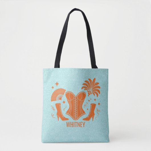 Orange + Teal Las Vegas Showgirl Bach Tote Bag (Voorkant)