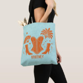 Orange + Teal Las Vegas Showgirl Bach Tote Bag (Dichtbij)
