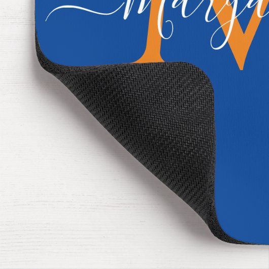 Orange & teal Personalized Monogram Blue Recipes Muismat (Hoek)
