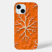 Orange Texture iPhone Case with Organic Pattern (Achterkant)
