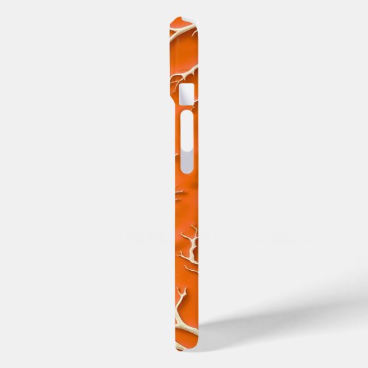 Orange Texture iPhone Case with Organic Pattern (Achterkant / Links)