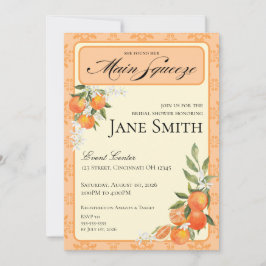 Orange Themed Bridal Shower Invitation Kaart