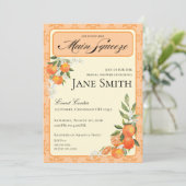 Orange Themed Bridal Shower Invitation Kaart (Staand voorkant)
