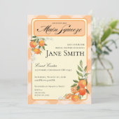 Orange Themed Bridal Shower Invitation Kaart (Staand voorkant)