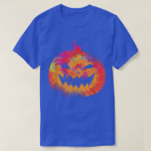 Orange Tie Dye Pumpkin Face Jack O Lantern Hallowe T-shirt (Design voorkant)