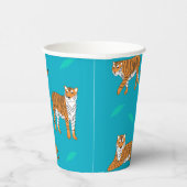 Orange Tigers Papieren Bekers (Rechts)