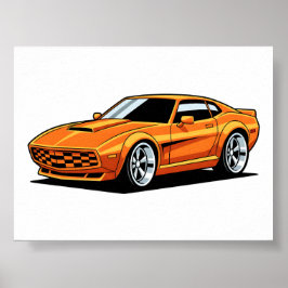 Orange Toon Vehicle Poster