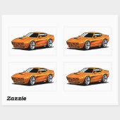 Orange Toon Vehicle Rechthoekige Sticker (Vel)