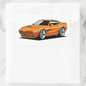 Orange Toon Vehicle Rechthoekige Sticker (Tas)