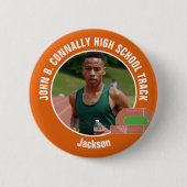Orange Track & Field Photo High School Athlete Ronde Button 5,7 Cm (Voorkant)