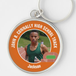 Orange Track & Field Photo High School Athlete Sleutelhanger