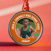 Orange Track & Field Photo High School Christmas Metalen Ornament