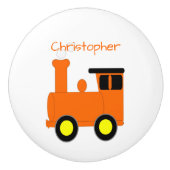 Orange Train Design Personalised Keramische Knop (Voorkant)