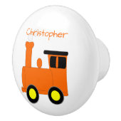 Orange Train Design Personalised Keramische Knop (Rechts)