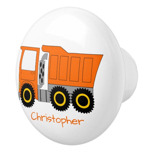 Orange Truck Design Personalised Keramische Knop (Rechts)