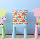 Orange Umbrellas with Clouds and Raindrops Kussen