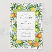 Orange Vibrant Mediterranean Wedding Kaart (Voorkant)