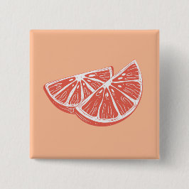 Orange Vierkante Button 5,1 Cm