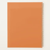 Orange Vintage Retro Stripe Personalized  Plan Planner (Achterkant)