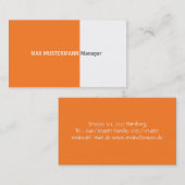 Orange Visitenkarte Visitekaartje (Voorkant / Achterkant)