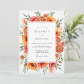 Orange Vivacious Summer Wedding Kaart (Staand voorkant)