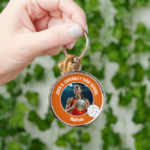 Orange Volleyball Player Photo Keepsake Sleutelhanger (Hand)