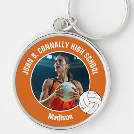 Orange Volleyball Player Photo Keepsake Sleutelhanger