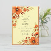Orange Warm Autumn Wedding Kaart (Staand voorkant)
