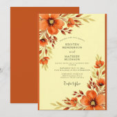 Orange Warm Autumn Wedding Kaart (Voorkant / Achterkant)