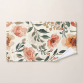 Orange Watercolor Flowers Botanical Painting Bad Handdoek (Handdoek)