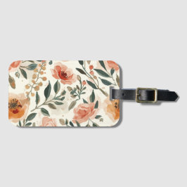 Orange Watercolor Flowers Botanical Painting Bagagelabel