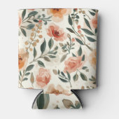 Orange Watercolor Flowers Botanical Painting Blikjeskoeler (Voorkant)