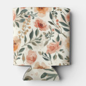 Orange Watercolor Flowers Botanical Painting Blikjeskoeler (Achterkant)