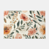 Orange Watercolor Flowers Botanical Painting Deurmat (Voorkant)