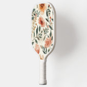 Orange Watercolor Flowers Botanical Painting Pickleball Paddle (Links)