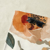 Orange Watercolor Flowers Botanical Painting Strandlaken (In situ)