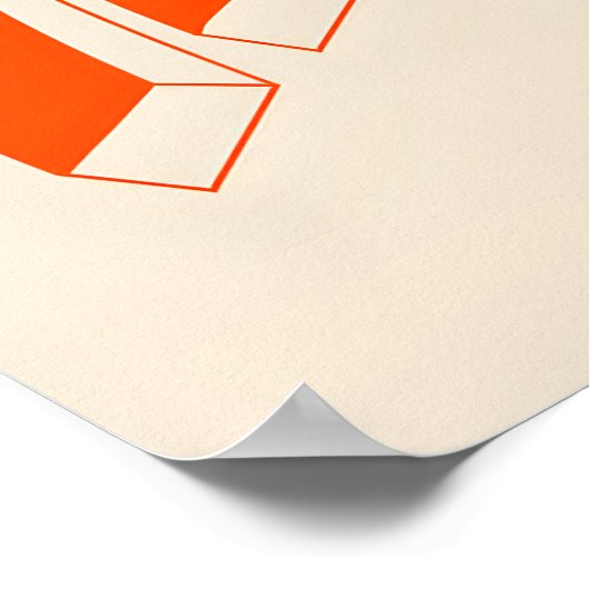 Orange Wave Typography Art Print Modern Kinetic (Hoek)