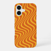 orange waves iPhone 16 hoesje (Achterkant)